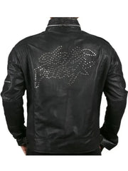 Black Draft Punk Genuine Leather Jacket