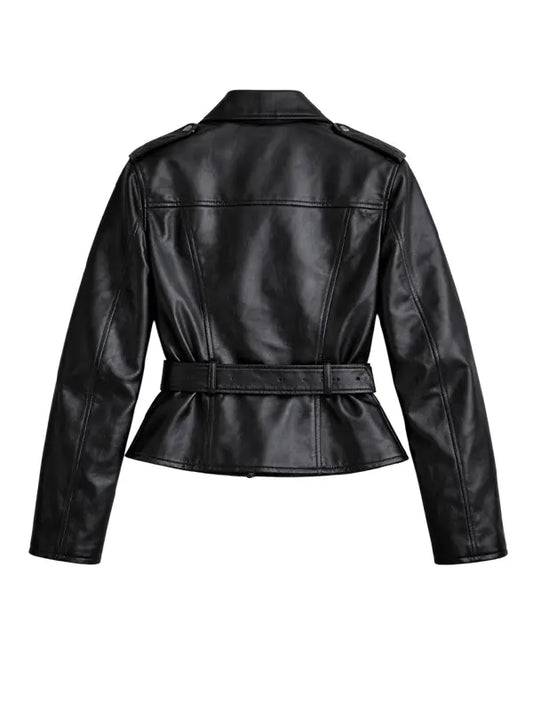 Black Leather Biker Jacket Women