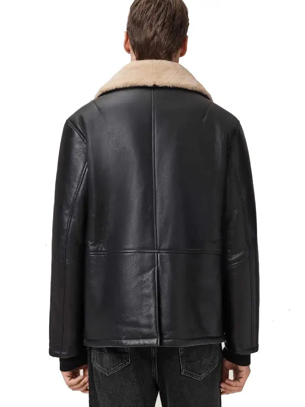 Black Shearling Leather Jacket