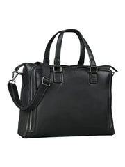 Premium Black Leather Office & Travel Briefcase