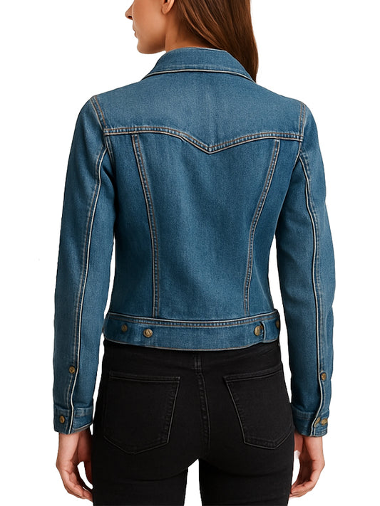 Blue Denim Moto Biker Jacket