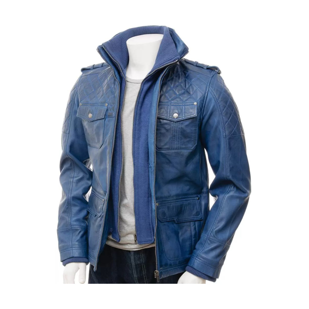 Blue Vintage Leather jacket