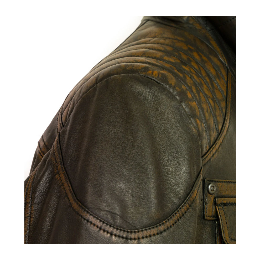 Distress Brown Trucker Genuine Leather Jacket