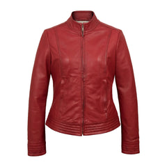 Red Biker Leather Jacket