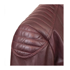 Burgundy Biker Leather Jacket