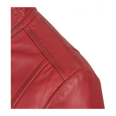 Red Biker Leather Jacket