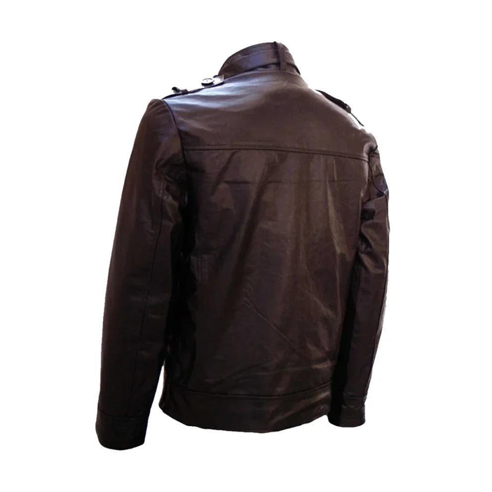 Versatile Brown Biker Leather Jacket