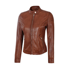 Cognac Brown Leather Jacket