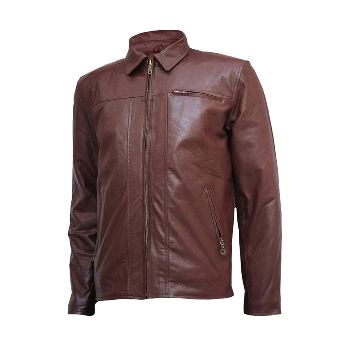 Brown Biker Leather Jacket