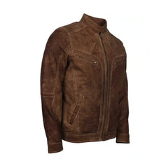 Vintage Distressed Biker Suede Leather Jacket