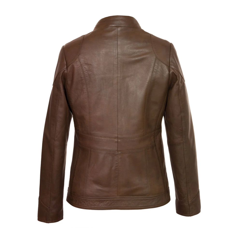 Brown Hooded Leather Jacket