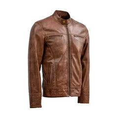 Waxed Vintage Brown Leather jacket