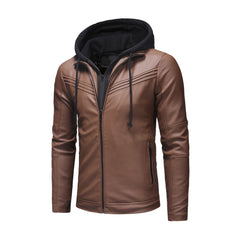 Hooded Style Genuine Leather Jacket