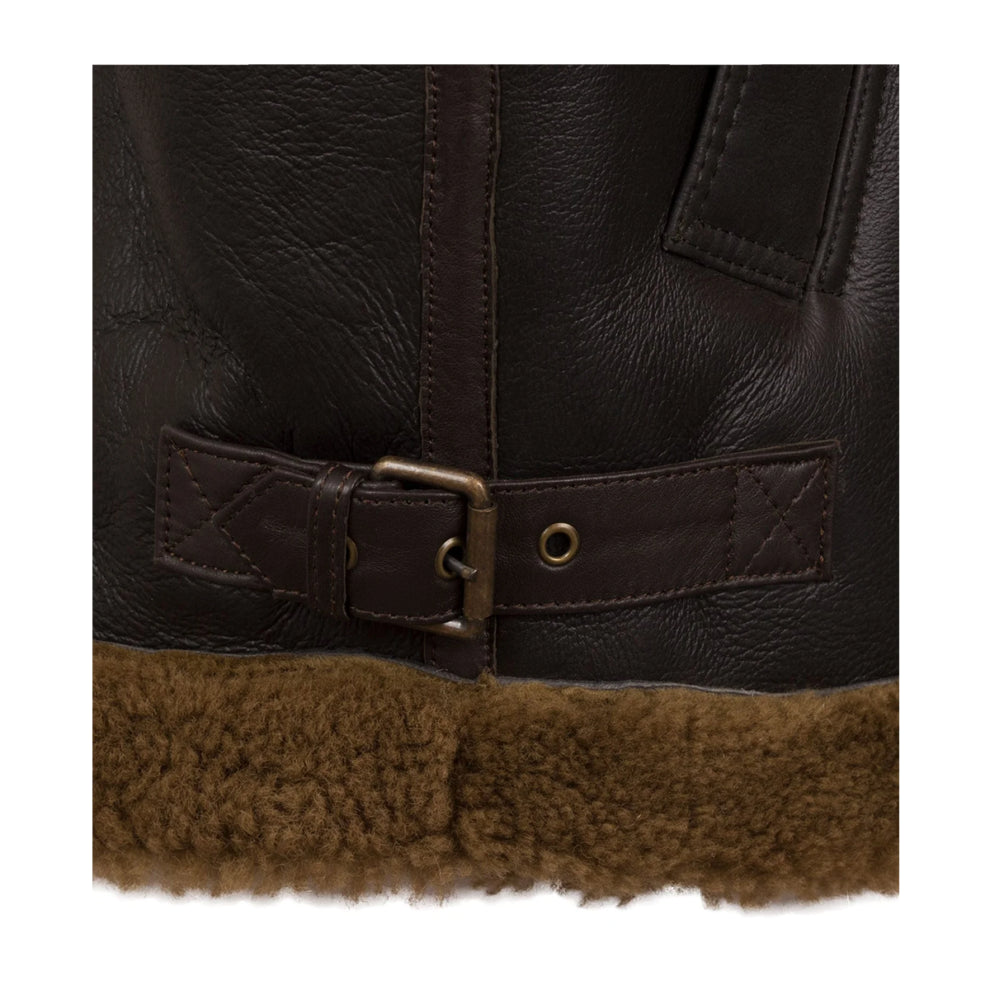 Shearling Dark Brown Genuine Leather Jacket