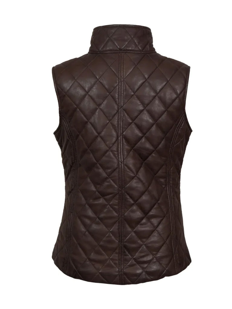 Brown Genuine Leather Gilet