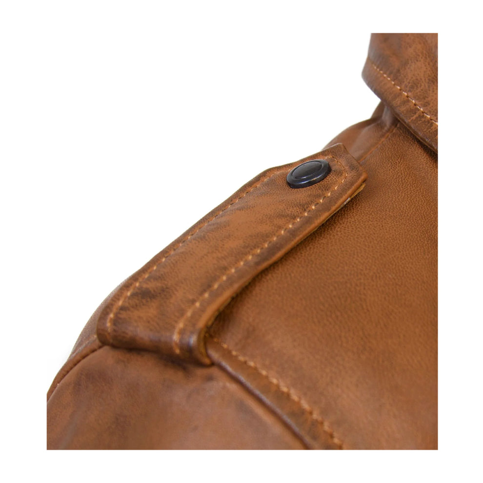 Tan Brown Hooded Leather Jacket