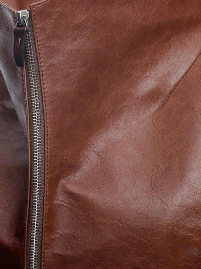Buy classic tan leather jacket for women