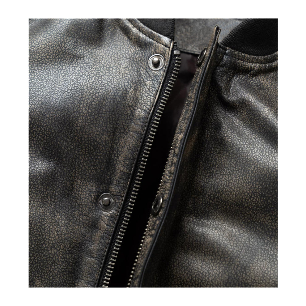 Cognac Dark Brown Bomber Leather Jacket