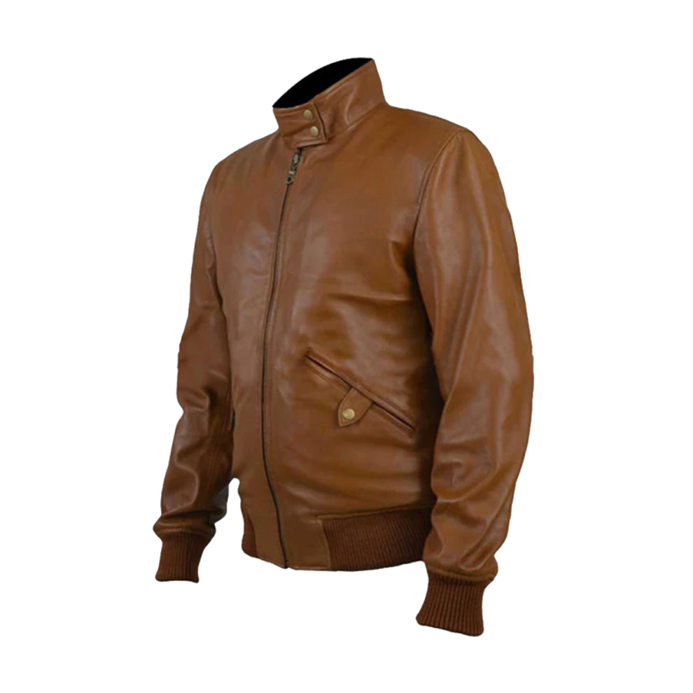 Brown Bomber Real Leather Jacket