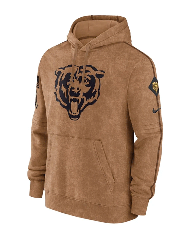 Chicago Bears Salute To Service Brown Hoodie
