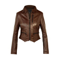 Chocolate Brown Biker Leather Jacket