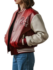 Classic Red Leather Varsity Jacket