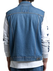 Classic Sleeveless Denim Vest For Men