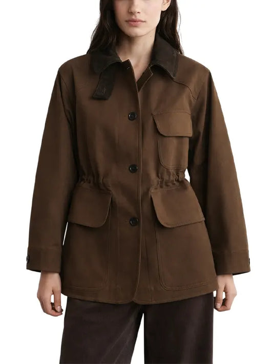 Classic Women Suede-Collar Field Jacket