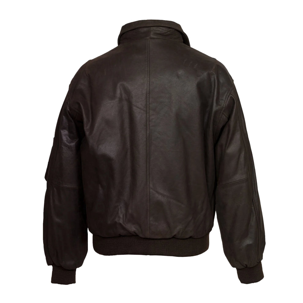 Dark Brown Bomber Suede Leather Jacket