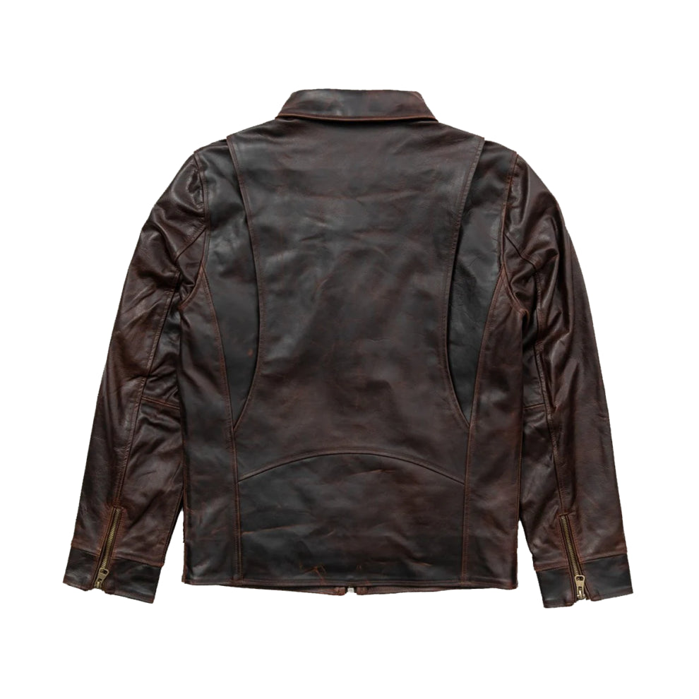 Dark Brown Shirt Style Biker Leather Jacket