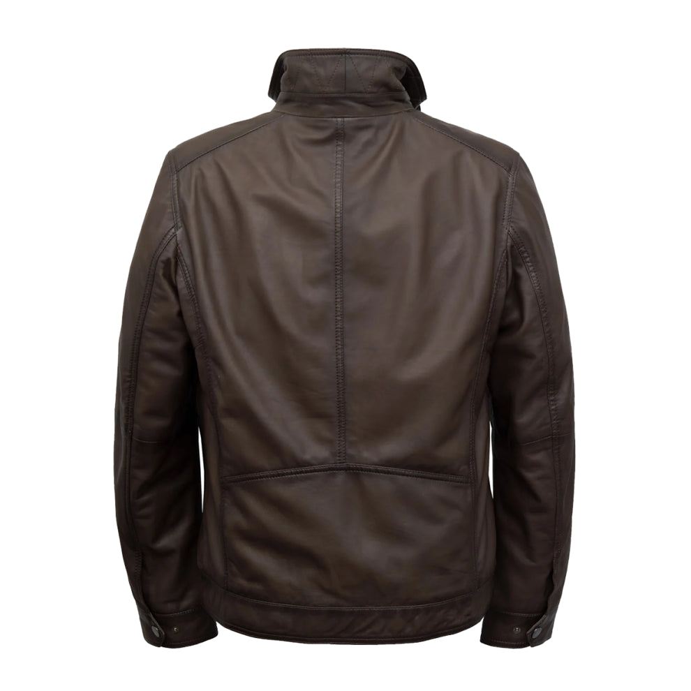 Dark Brown Biker Genuine Leather Jacket