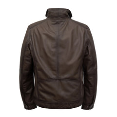 Dark Brown Biker Genuine Leather Jacket