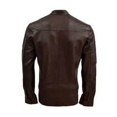 Dark Brown Regular Fit Genuine Leather Jacket