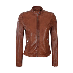 Cognac Brown Leather Jacket