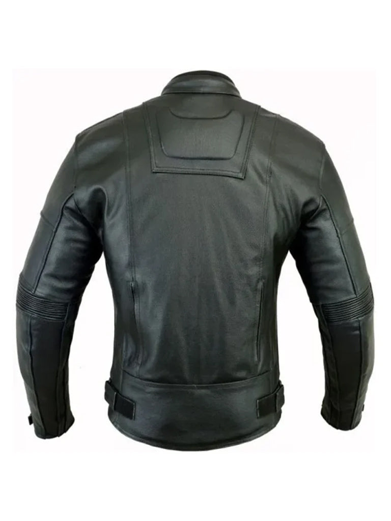 Dark Black Vintage Motorcycle Leather Jacket