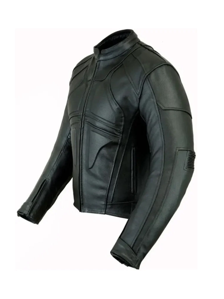 Dark Black Vintage Motorcycle Leather Jacket