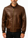 Dark Brown Bomber Biker Leather Jacket