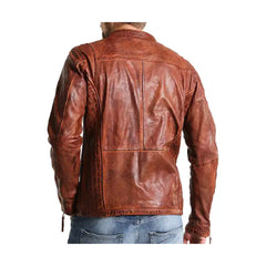 Distressed Brown Leather Jacket