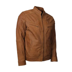 Tan Suede Biker Leather Jacket