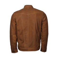 Tan Suede Biker Leather Jacket