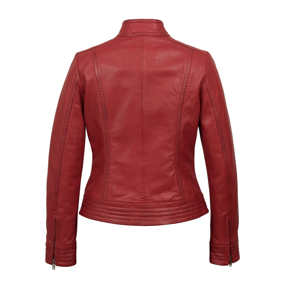 Red Biker Leather Jacket