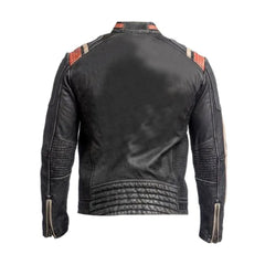 Retro Vintage Cafe Racer Distressed Black Real Leather Jacket