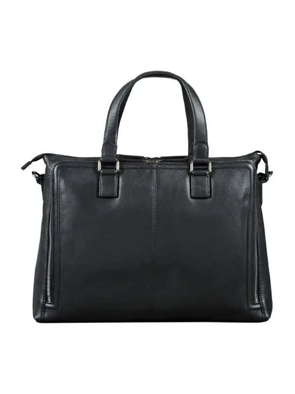 Premium Black Leather Office & Travel Briefcase