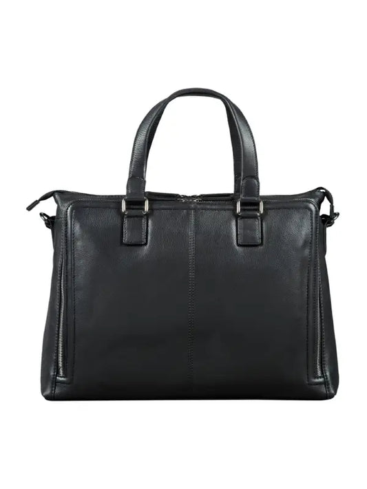 Premium Black Leather Office & Travel Briefcase