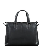 Premium Black Leather Office & Travel Briefcase