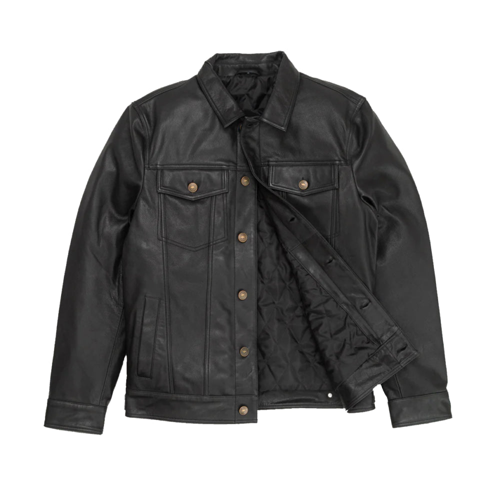 Trucker Style Genuine Leather Jacket