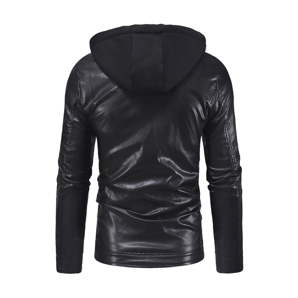 Hooded Style Genuine Leather Jacket