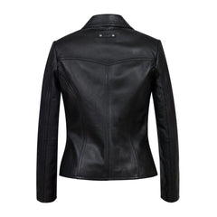 Black Lapel Style Leather Blazer