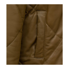 Coffee Quilted Leather Jacket