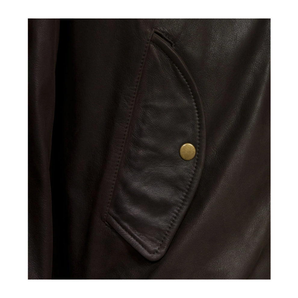 Dark Brown Bomber Suede Leather Jacket